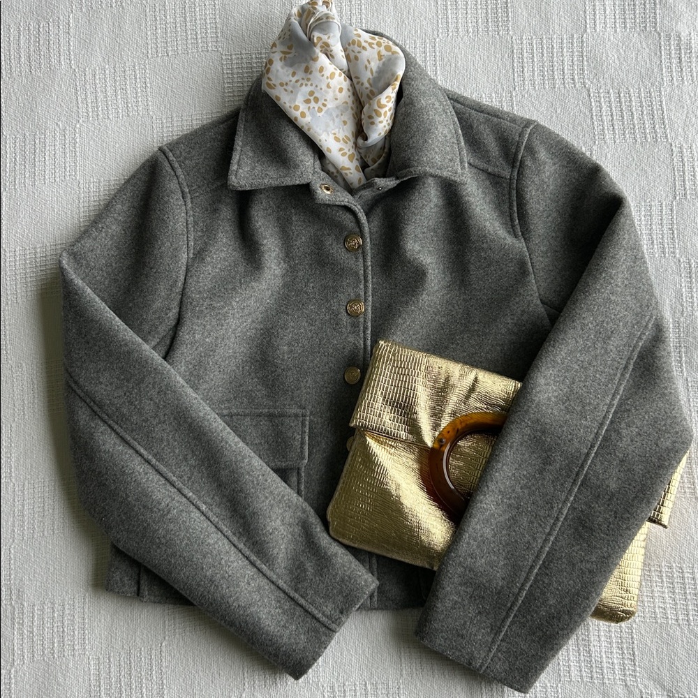 Women’s Zara Gray cropped collared coat size small